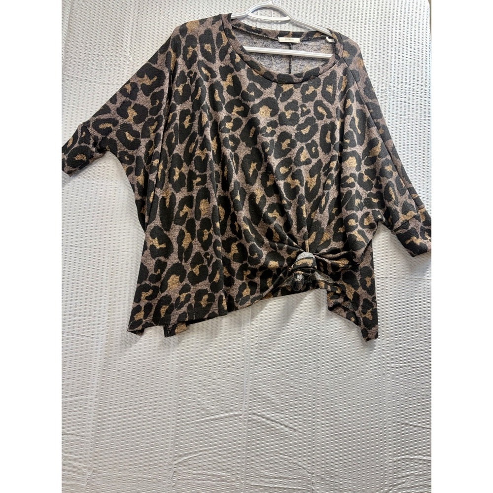 Cherish Women's Oversized Casual Blouse Size Medium Multi Color
